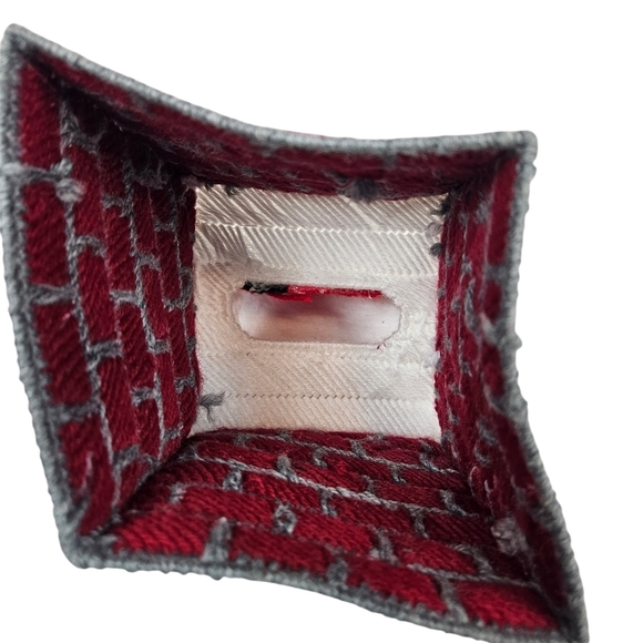 Vintage Handmade Red 3D Christmas Santa in Chimney Needlepoint Tissue Box Cover - Picture 7 of 9